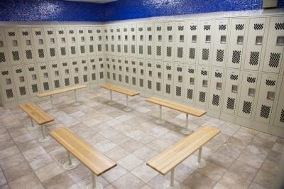 Spacious locker rooms